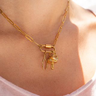 Gold Carabiner Necklace
