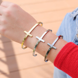 Philipians 4:13 Cross Cuff Bracelet