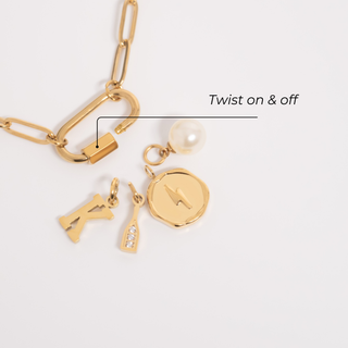 Paperclip Carabiner Charm Holder Necklace