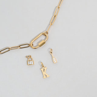 Paperclip Carabiner Charm Holder Necklace