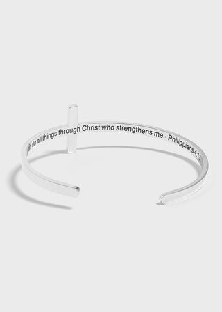 Philipians 4:13 Cross Cuff Bracelet