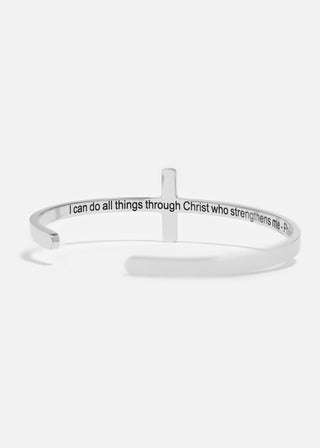 Philipians 4:13 Cross Cuff Bracelet