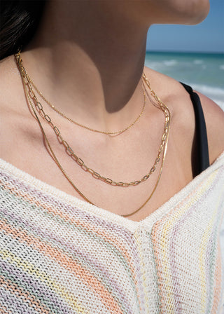 3 Chain Layered Necklace Set