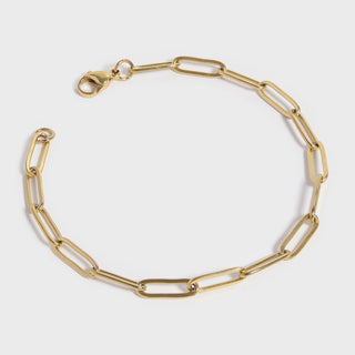 Gold paperclip chain bracelet