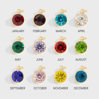 Round Birthstone Charm 8mm