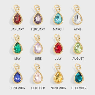Teardrop Birthstone Charm