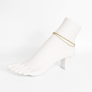 Layered Paperclip Chain Anklet