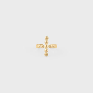 Beaded Cross Ear Cuff- gold main 