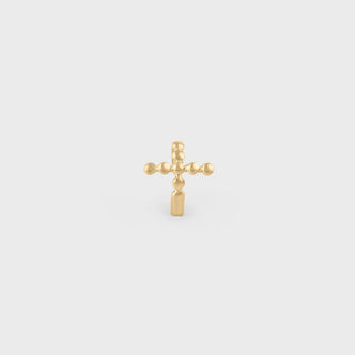 Beaded Cross Ear Cuff- gold main 