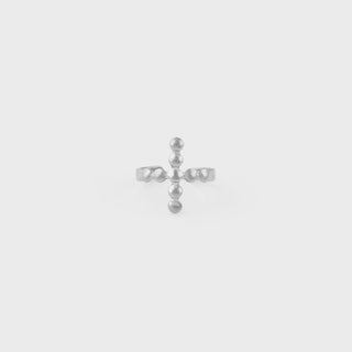 Beaded Cross Ear Cuff- stainless main 