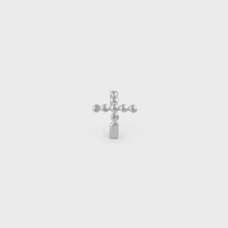 Beaded Cross Ear Cuff- stainless main 