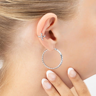 Beaded Cross Ear Cuff- Model