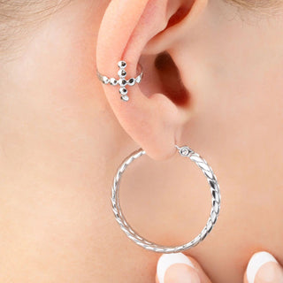 Beaded Cross Ear Cuff- Model