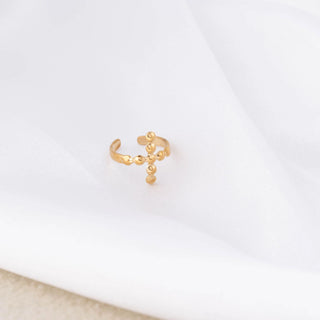 Beaded Cross Ear Cuff- Studio