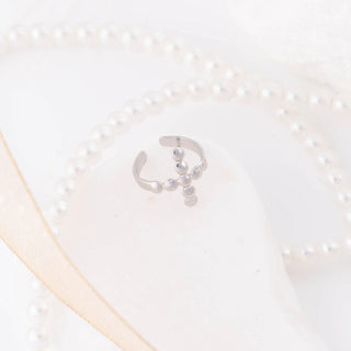 Beaded Cross Ear Cuff- Studio