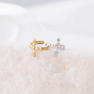 Beaded Cross Ear Cuff- Studio
