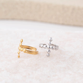 Beaded Cross Ear Cuff- Studio