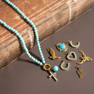 Turquoise Stone Heart Charm