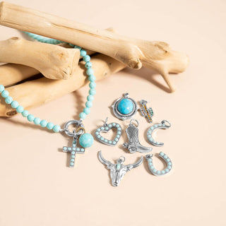 Turquoise Stone Horseshoe Charm