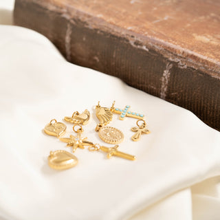 Textured Medallion Cross Charm
