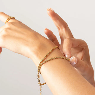 14K Gold Filled PLUS™ Rope Chain Bracelet- Model
