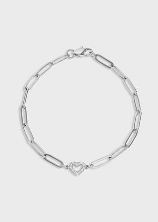 Paperclip Heart Charm Bracelet