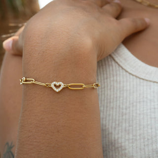Paperclip Heart Charm Bracelet