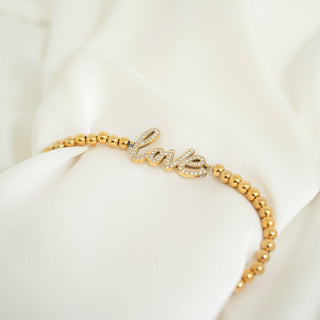 Stackable "Love" Charm Beaded Bracelet