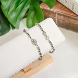 Stackable Infinity Charm Beaded Bracelet