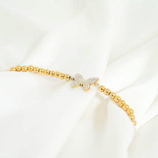 Stackable Butterfly Charm Beaded Bracelet