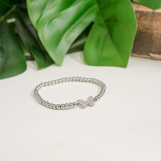 Stackable Butterfly Charm Beaded Bracelet