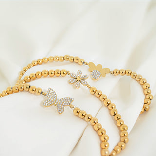 Stackable Butterfly Charm Beaded Bracelet