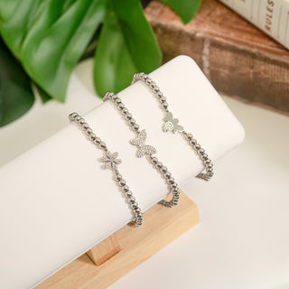 Stackable Butterfly Charm Beaded Bracelet