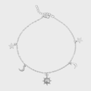 Moon and Star Charms Anklet