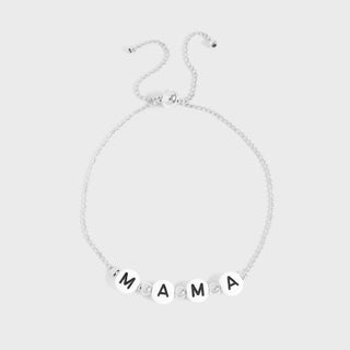 18K gold PVD Stainless Steel Beaded Mama Adjustable Bracelet