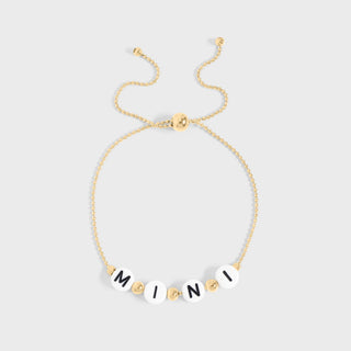 18K Gold PVD Stainless Steel "Mini" Adjustable Beaded Bracelet