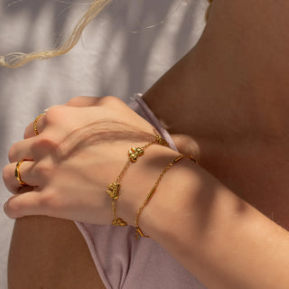 Gold Bow Station Bracelet