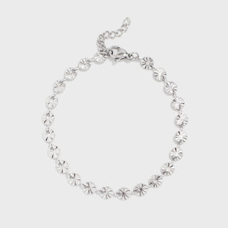 Silver Sunburst Chain Bracelet