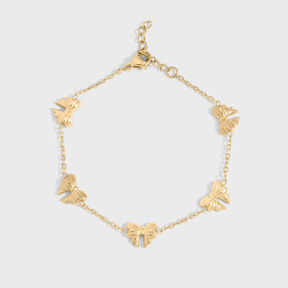 Gold Bow Station Bracelet