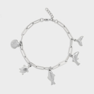 Silver Sea Vacation Charm Bracelet