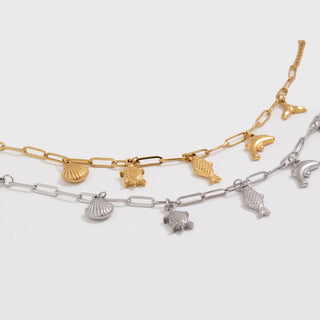 Gold & Silver Sea Vacation Charm Bracelet