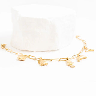Gold Sea Vacation Charm Bracelet