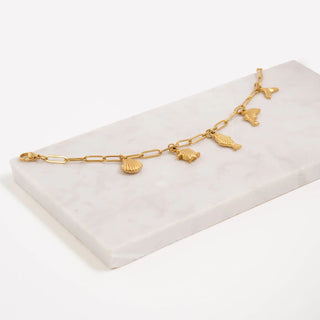 Gold Sea Vacation Charm Bracelet