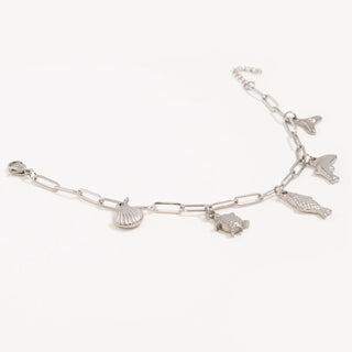 Silver Sea Vacation Charm Bracelet