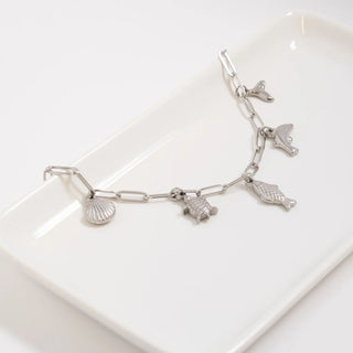 Silver Sea Vacation Charm Bracelet
