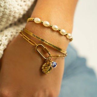 Oval Pearl Accented Beaded Bracelet