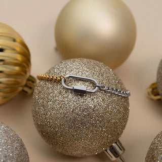 Mixed Metal Split Chain Charm Holder Bracelet