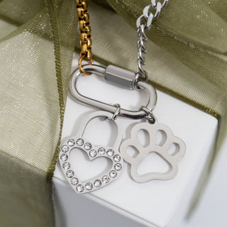 Mixed Metal Split Chain Charm Holder Bracelet