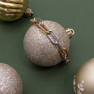 Mixed Metal Twist Paperclip Bracelet