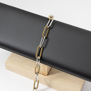 Mixed Metal Twist Paperclip Bracelet